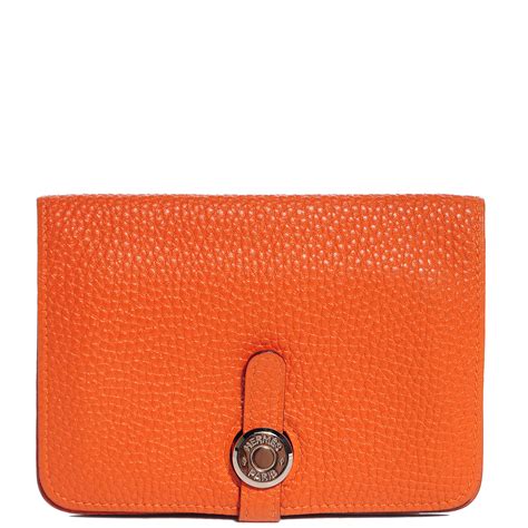 hermes dogon compact wallet orange